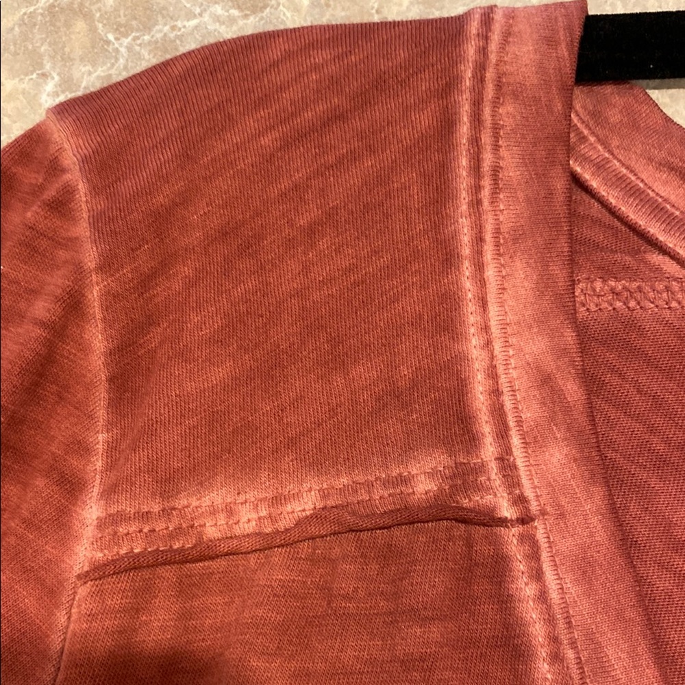 Women's V-Neck Long Sleeve Top - Rust Peruvian Connection - Picture 3 of 7